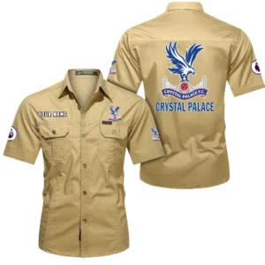 Crystal Palace Short Sleeved Shirt, Gift For Crystal Palace Fan EPL79052225451 - Khaki