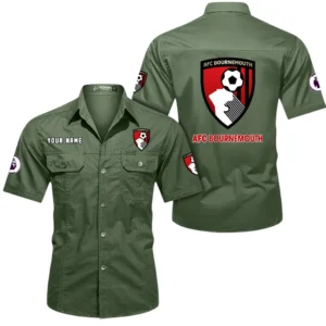 Bournemouth Short Sleeved Shirt, Gift For Bournemouth Fan EPL79052225452 - Army Green