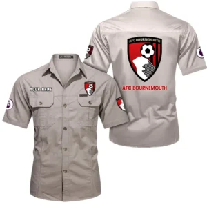 Bournemouth Short Sleeved Shirt, Gift For Bournemouth Fan EPL79052225452 - Beige