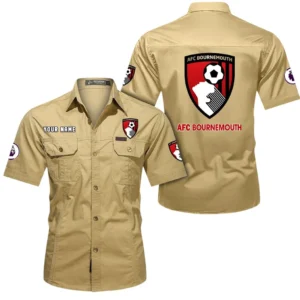 Bournemouth Short Sleeved Shirt, Gift For Bournemouth Fan EPL79052225452 - Khaki