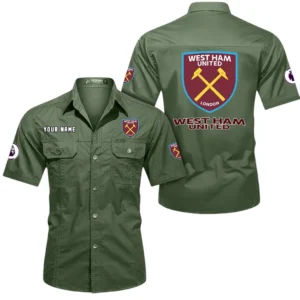 West Ham United Short Sleeved Shirt, Gift For West Ham United Fan EPL79052225453 - Army Green