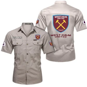 West Ham United Short Sleeved Shirt, Gift For West Ham United Fan EPL79052225453 - Beige