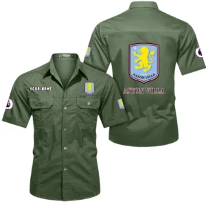 Aston Villa Short Sleeved Shirt, Gift For Aston Villa Fan EPL79052225454 - Army Green