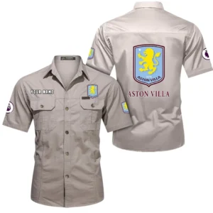 Aston Villa Short Sleeved Shirt, Gift For Aston Villa Fan EPL79052225454 - Beige
