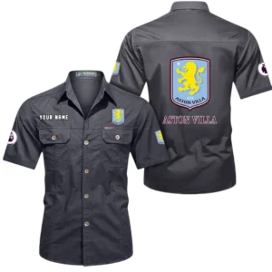 Aston Villa Short Sleeved Shirt, Gift For Aston Villa Fan EPL79052225454 - Gray