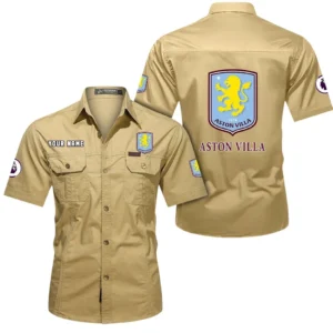 Aston Villa Short Sleeved Shirt, Gift For Aston Villa Fan EPL79052225454 - Khaki