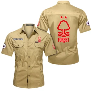 Nottingham Forest Short Sleeved Shirt, Gift For Nottingham Forest Fan EPL79052225455 - Khaki