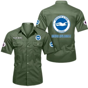 Brighton & Hove Albion Short Sleeved Shirt, Gift For Brighton & Hove Albion Fan EPL79052225457 - Army Green