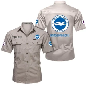 Brighton & Hove Albion Short Sleeved Shirt, Gift For Brighton & Hove Albion Fan EPL79052225457 - Beige