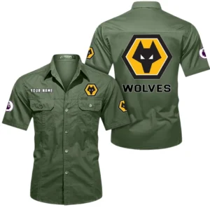 Wolverhampton Wanderers Short Sleeved Shirt, Gift For Wolverhampton Wanderers Fan EPL79052225458 - Army Green