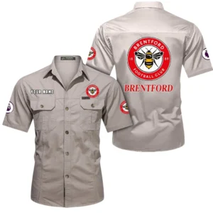 Brentford Short Sleeved Shirt, Gift For Brentford Fan EPL79052225460 - Beige