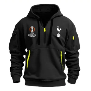 Tottenham Hotspur Hoodie Half Zipper Europa League Champions 2025 EPL79052225788 - Black