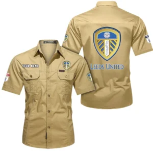 Leeds United Short Sleeved Shirt, Gift For Leeds United Fan EPL80052225333 - Khaki