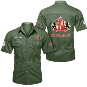 Sunderland Short Sleeved Shirt, Gift For Sunderland Fan EPL80052225334 - Army Green