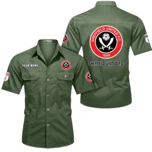 Sheffield United Short Sleeved Shirt, Gift For Sheffield United Fan EPL80052225338 - Army Green