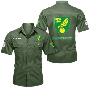 Norwich City Short Sleeved Shirt, Gift For Norwich City Fan EPL80052225340 - Army Green