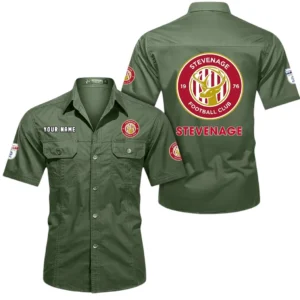 Stevenage Football Club Short Sleeved Shirt, Gift For Stevenage Football Club Fan EPL80052225344 - Army Green