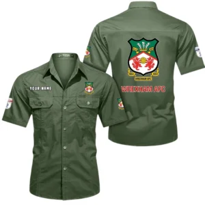 Wrexham AFC Short Sleeved Shirt, Gift For Wrexham AFC Fan EPL80052225345 - Army Green