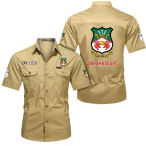 Wrexham AFC Short Sleeved Shirt, Gift For Wrexham AFC Fan EPL80052225345 - Khaki