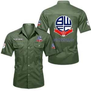 Bolton Wanderers Short Sleeved Shirt, Gift For Bolton Wanderers Fan EPL80052225346 - Army Green