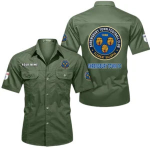 Shrewsbury Town Short Sleeved Shirt, Gift For Shrewsbury Town Fan EPL80052225348 - Army Green