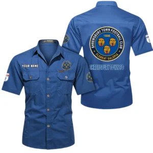 Shrewsbury Town Short Sleeved Shirt, Gift For Shrewsbury Town Fan EPL80052225348 - Cowboy Blue