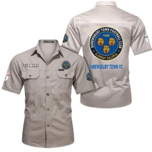 Shrewsbury Town Short Sleeved Shirt, Gift For Shrewsbury Town Fan EPL80052225348 - Beige