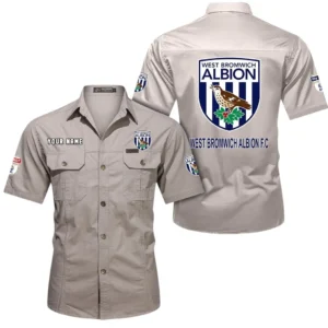 West Bromwich Albion Short Sleeved Shirt, Gift For West Bromwich Albion Fan EPL80052225352 - Beige