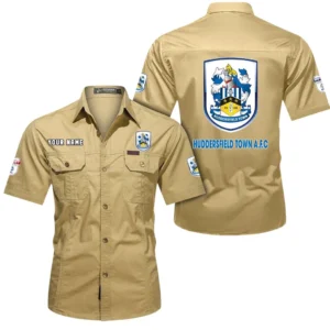 Huddersfield Town Short Sleeved Shirt, Gift For Huddersfield Town Fan EPL80052225353 - Khaki