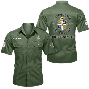 Luton Town Short Sleeved Shirt, Gift For Luton Town Fan EPL80052225355 - Army Green