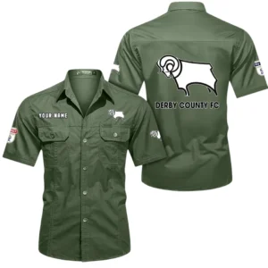 Derby County Short Sleeved Shirt, Gift For Derby County Fan EPL80052225356 - Army Green