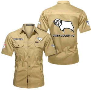 Derby County Short Sleeved Shirt, Gift For Derby County Fan EPL80052225356 - Khaki