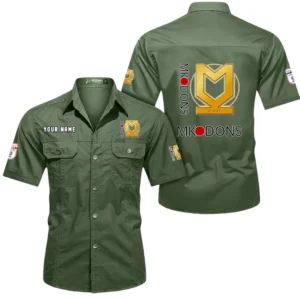 Milton Keynes Dons Short Sleeved Shirt, Gift For Milton Keynes Dons Fan EPL80052225357 - Army Green