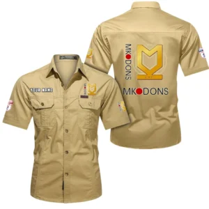 Milton Keynes Dons Short Sleeved Shirt, Gift For Milton Keynes Dons Fan EPL80052225357 - Khaki