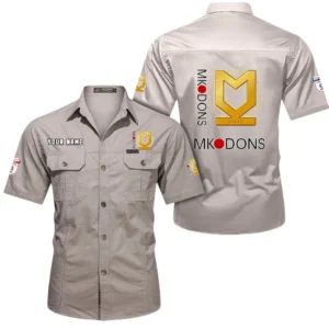Milton Keynes Dons Short Sleeved Shirt, Gift For Milton Keynes Dons Fan EPL80052225357 - Beige