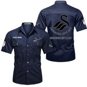 Swansea City Short Sleeved Shirt, Gift For Swansea City Fan EPL80052225358 - Dark Blue