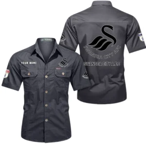 Swansea City Short Sleeved Shirt, Gift For Swansea City Fan EPL80052225358 - Gray
