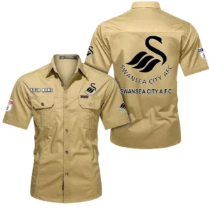 Swansea City Short Sleeved Shirt, Gift For Swansea City Fan EPL80052225358 - Khaki