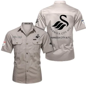 Swansea City Short Sleeved Shirt, Gift For Swansea City Fan EPL80052225358 - Beige
