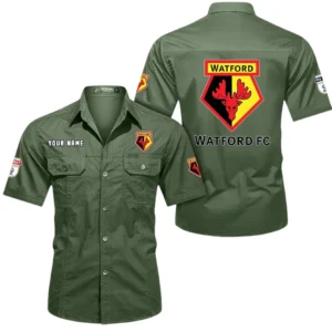 Watford Short Sleeved Shirt, Gift For Watford Fan EPL80052225361 - Army Green