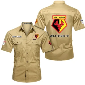 Watford Short Sleeved Shirt, Gift For Watford Fan EPL80052225361 - Khaki