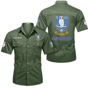 Sheffield Wednesday Short Sleeved Shirt, Gift For Sheffield Wednesday Fan EPL80052225362 - Army Green