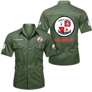 Crawley Town Short Sleeved Shirt, Gift For Crawley Town Fan EPL80052225363 - Army Green