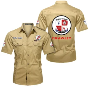 Crawley Town Short Sleeved Shirt, Gift For Crawley Town Fan EPL80052225363 - Khaki