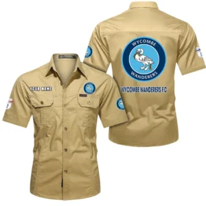 Wycombe Wanderers Short Sleeved Shirt, Gift For Wycombe Wanderers Fan EPL80052225364 - Khaki