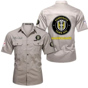 Harrogate Town Short Sleeved Shirt, Gift For Harrogate Town Fan EPL80052225365 - Beige