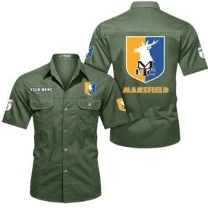 Mansfield Town Short Sleeved Shirt, Gift For Mansfield Town Fan EPL80052225366 - Army Green