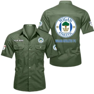 Wigan Athletic Short Sleeved Shirt, Gift For Wigan Athletic Fan EPL80052225368 - Army Green