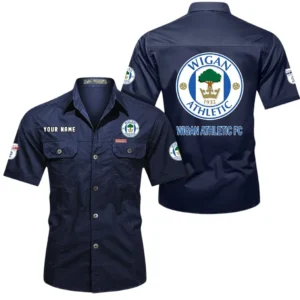 Wigan Athletic Short Sleeved Shirt, Gift For Wigan Athletic Fan EPL80052225368 - Dark Blue