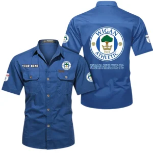 Wigan Athletic Short Sleeved Shirt, Gift For Wigan Athletic Fan EPL80052225368 - Cowboy Blue